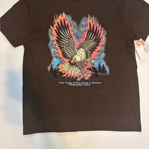 Paradise Lost / Eagle Graphic Tee M Flame Art Short Sleeve - Size XL - Brown